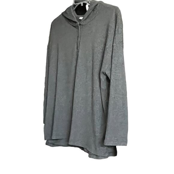 OLD NAVY LONG SLV PULL-OVER RIBBED KNIT SWEATER HOODIE, WOMENS, L, GREY-BUTTONS - Picture 3 of 10